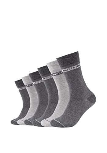 MUSTANG Herren Socken 6er Pack 43/46 dark grey mix von MUSTANG