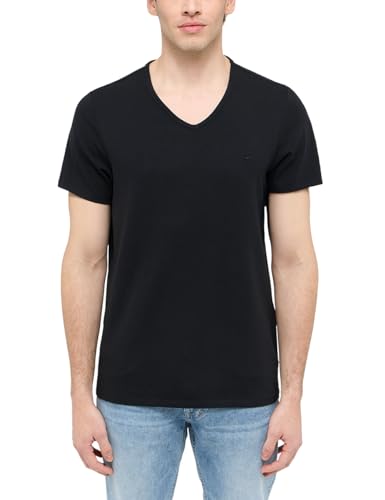 MUSTANG Herren Style Amado 2-Pack T-Shirt, Black 4142, XL EU von MUSTANG