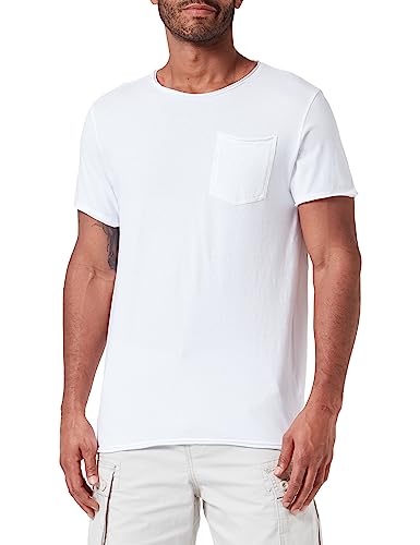 MUSTANG Herren Style Aaron C Washed T-Shirt, General White 2045, L von MUSTANG