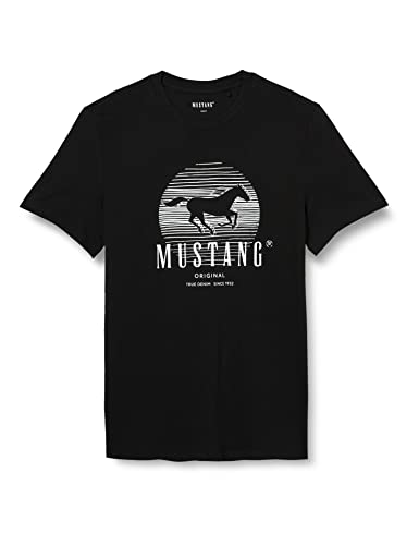 MUSTANG Herren Style Alex C Print T-Shirt, Black 4142, S von MUSTANG