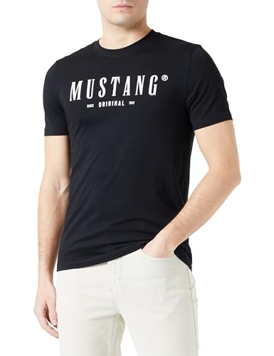 MUSTANG Herren Style Alex C Print T-Shirt, Black 4142, S von MUSTANG