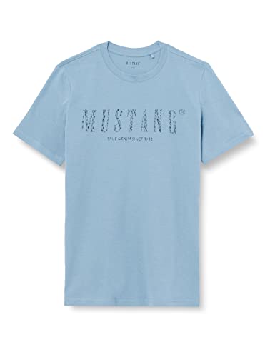 MUSTANG Herren Style Alex C Print T-Shirt, Faded Denim 5124, S von MUSTANG