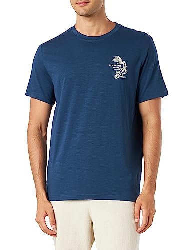 MUSTANG Herren Style Alex C Print T-Shirt, Insignia Blue 5230, S MUSTANG Herren Style Alex C Print T-Shirt, Insignia Blue 5230, S von MUSTANG