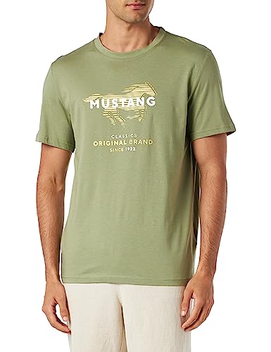 MUSTANG Herren Style Alex C Print T-Shirt, Oil Green 6273, 6XL von MUSTANG