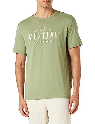 MUSTANG Herren Style Alex C Print T-Shirt, Oil Green 6273, S von MUSTANG