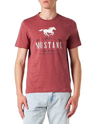 MUSTANG Herren Style Alex C Print T-Shirt, Roan Rouge 8265, L von MUSTANG