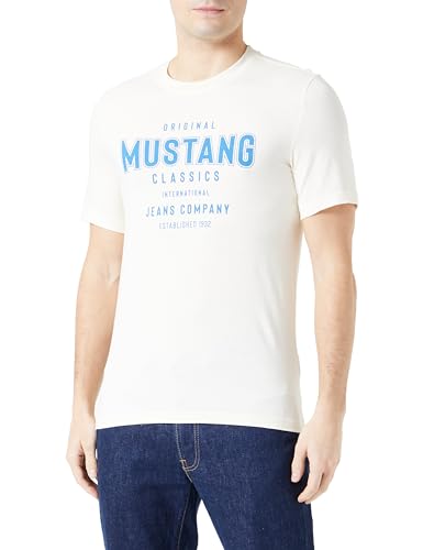 MUSTANG Herren Style Alex C Print T-Shirt, White Asparagus 3000, XXL von MUSTANG