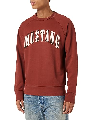 MUSTANG Herren Style Ben Logo Cn Sweatshirt, Russet Brown 8338, M von MUSTANG