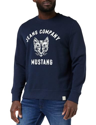 MUSTANG Herren Style Ben Modern Crewneck Sweatshirt, Total Eclipse 5226, XL von MUSTANG