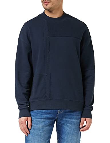 MUSTANG Herren Style Ben Patchwork Cn Pullover, Outer Space 5330, M von MUSTANG