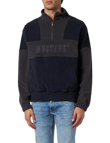 MUSTANG Herren Style Ben Zip Troyer Sweatshirt, Carbon 4135, XXL von MUSTANG