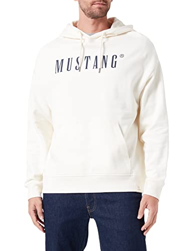 MUSTANG Herren Style Bennet Modern Hd Kapuzenpullover, Flüsterweiß, S von MUSTANG