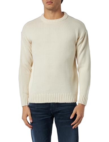 MUSTANG Herren Style Emil C Crew Pullover, White Asparagus 3000, Small MUSTANG Herren Style Emil C Crew Pullover, White Asparagus 3000, Small von MUSTANG