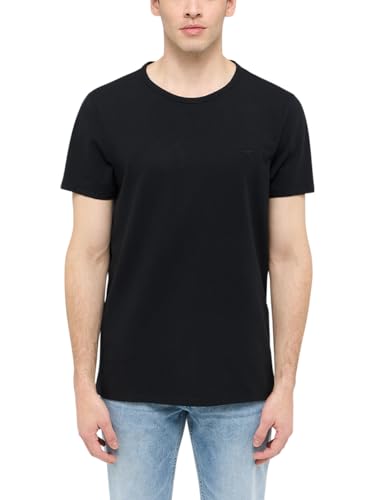 MUSTANG Herren T-Shirt Allen 2er Pack - Regular Fit S- 3XL Weiss Schwarz Stretch, Größe:XL, Farbe:Black 4142 von MUSTANG