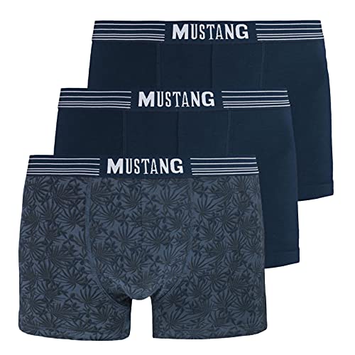 MUSTANG Herren Unterhosen Retro Boxer Palm Print 3er Pack, Wäschegröße:XL von MUSTANG