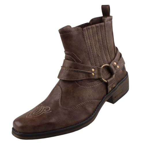 MUSTANG Herren Cowboy Stiefelette Braun EU 45 von MUSTANG