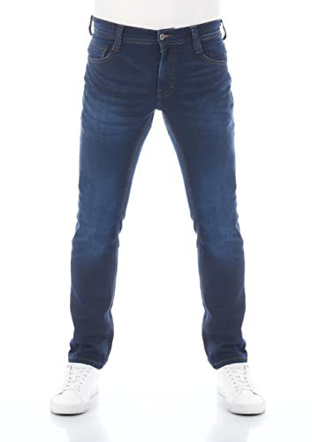 MUSTANG Jeans Herren Stretch lang Real X Oregon Tapered K Stretchhose Jeanshose Sweathose Denim Baumwolle, Länge:32L, Farbe:Blue Denim (982), Weite:40W von MUSTANG