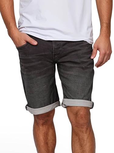 MUSTANG Jeans Shorts Herren Stretch Kurz Regular Fit Chicago Real X Kurze Hosen Sommer Denim Einfarbig Grau w40, Größe:W 40, Farbe:Dark Grey Denim (881) von MUSTANG