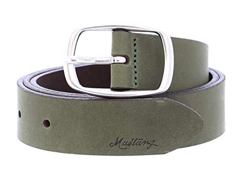 MUSTANG Leather Belt 3.0 W80 Oliv von MUSTANG