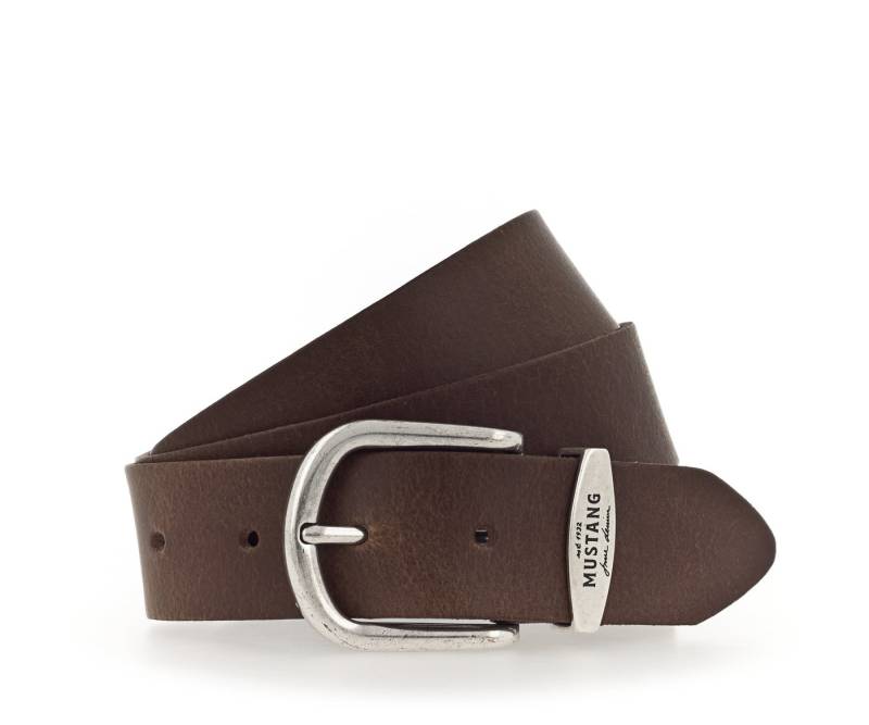 MUSTANG Ledergürtel Damen-Gürtel mit Logo-Schriftzug auf der Schlaufe von MUSTANG
