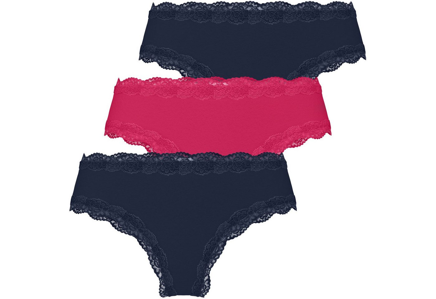 MUSTANG Panty Damen Unterwäsche Unterhose (Spar-Set, 3er-Pack) 2x Navy, 1x Pink von MUSTANG