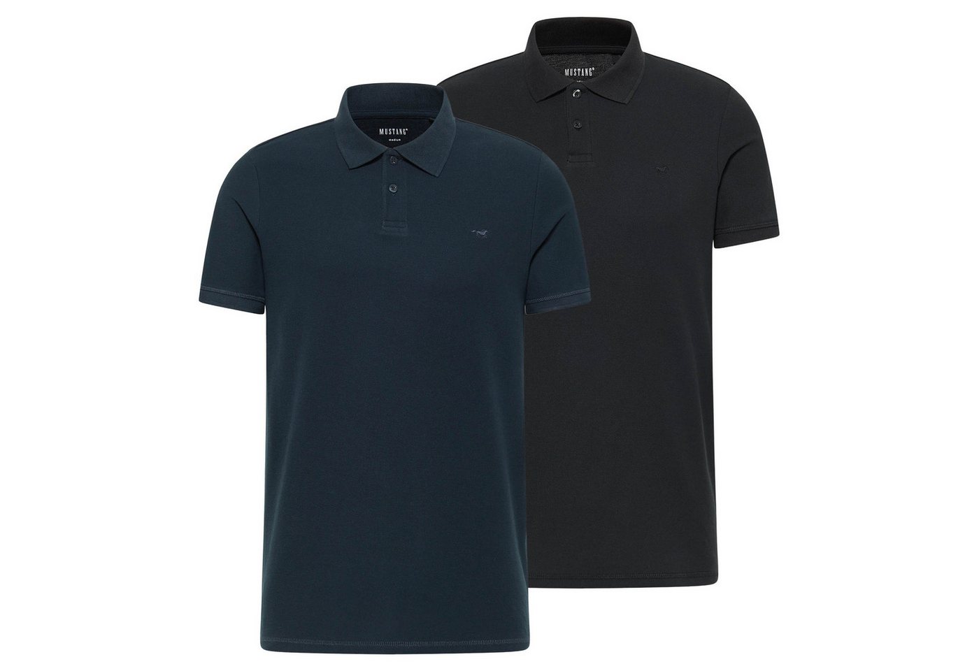 MUSTANG Poloshirt Herren Poloshirt 2er Pack Baumwolle Style Palco 2P (Packung, 2er Pack) von MUSTANG