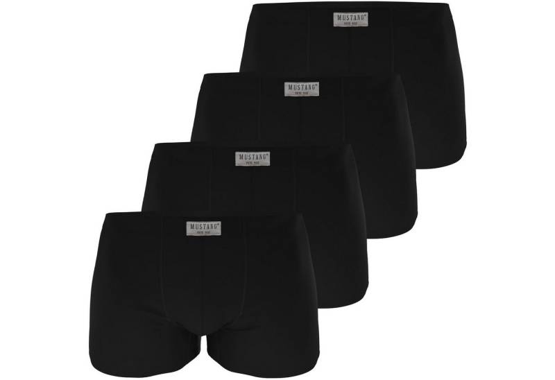 MUSTANG Retro Boxer JULES Retro-Pants Herren Unterhose Boxershorts (Spar-Set, 4-St., 4er-Set) 4 x schwarz von MUSTANG