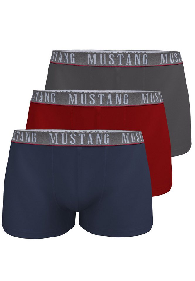 MUSTANG Retro Boxer KILIAN Retro-Pants Herren Unterhose Boxershorts (Spar-Set, 3-St) enge Passform, perfekter Sitz, elastischer Bund, maximaler Komfort von MUSTANG