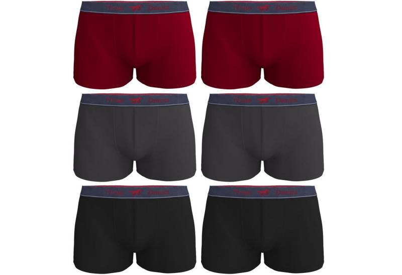 MUSTANG Retro Boxer LUAN Retro-Pants Herren Unterhose Boxershorts 6er-Pack (Spar-Set, 6-St., 6er-Pack) enge Passform, perfekter Sitz, elastischer Bund, maximaler Komfort von MUSTANG