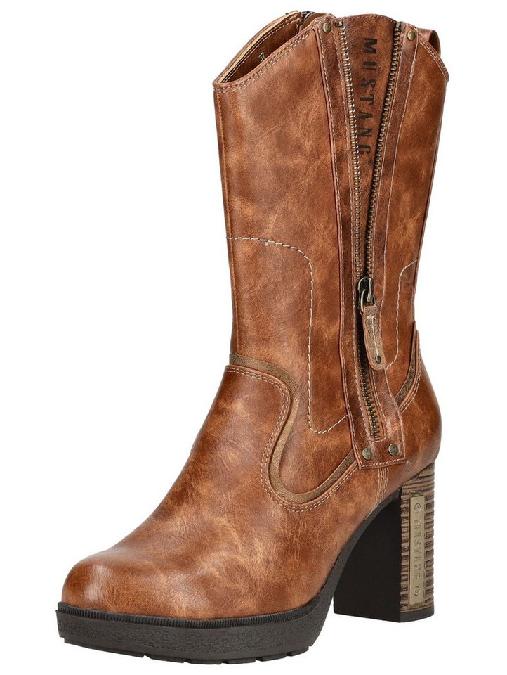 MUSTANG Stiefel Lederimitat . High-Heel-Stiefel von MUSTANG