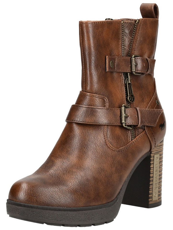 MUSTANG Stiefelette Lederimitat/Textil . High-Heel-Stiefelette von MUSTANG