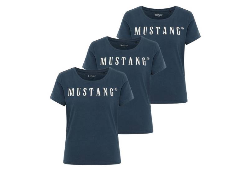 MUSTANG T-Shirt Damen T-Shirt 3er Pack Baumwolle Style Alma 3P (Packung, 3er Pack) von MUSTANG