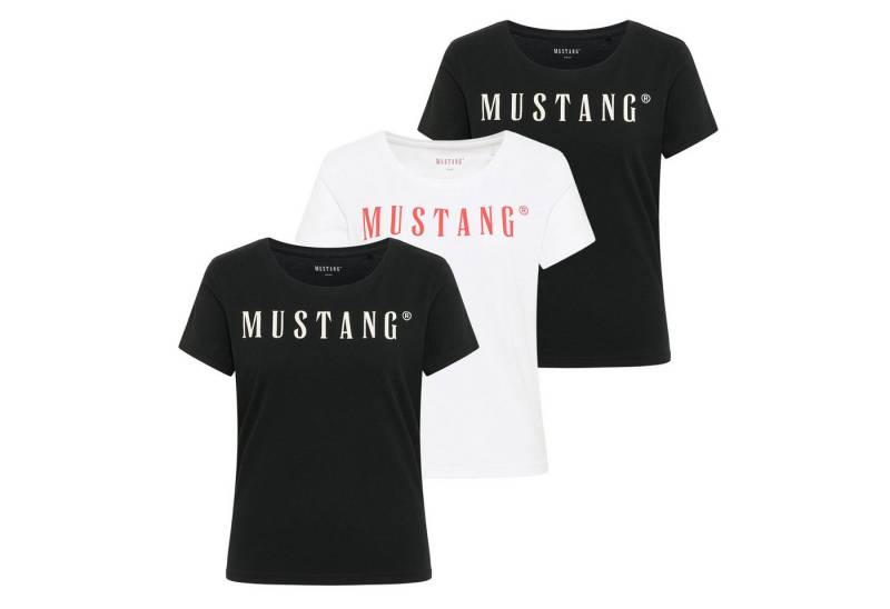 MUSTANG T-Shirt Damen T-Shirt 3er Pack Baumwolle Style Alma 3P (Packung, 3er Pack) von MUSTANG