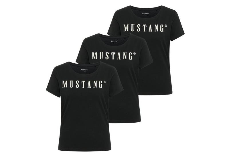 MUSTANG T-Shirt Damen T-Shirt 3er Pack Baumwolle Style Alma 3P (Packung, 3er Pack) von MUSTANG