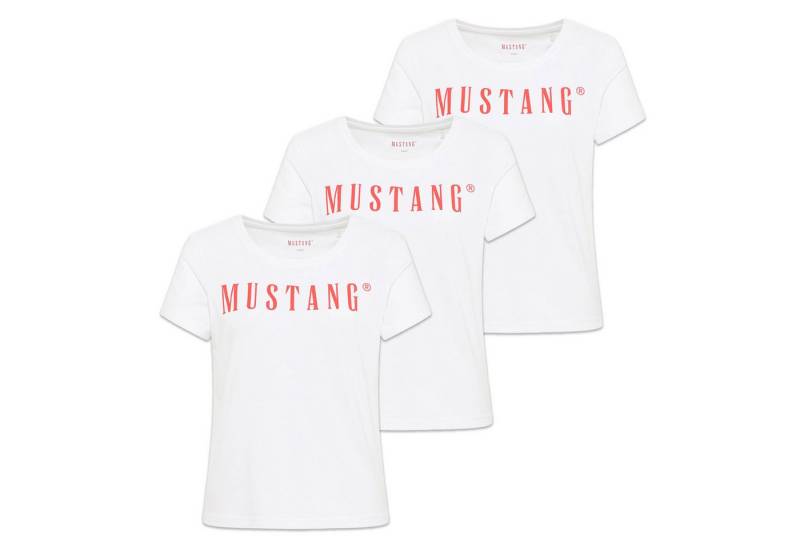 MUSTANG T-Shirt Damen T-Shirt 3er Pack Baumwolle Style Alma 3P (Packung, 3er Pack) von MUSTANG