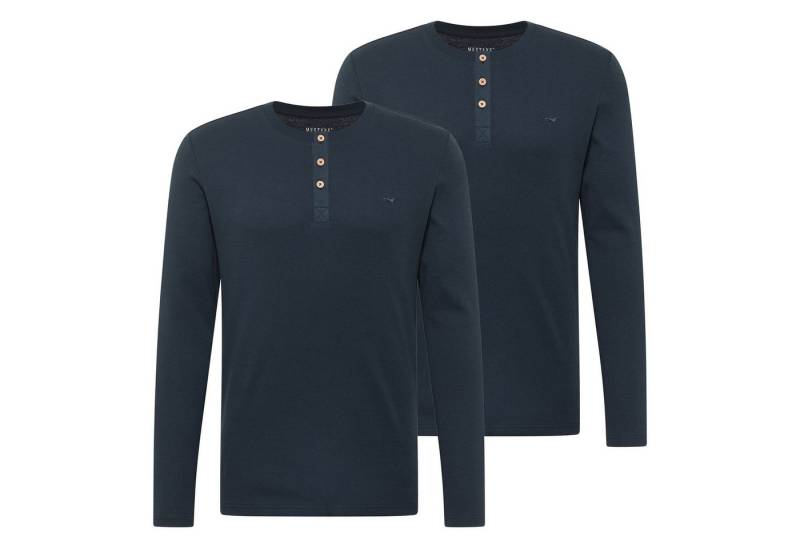 MUSTANG T-Shirt Herren Longsleeve 2er Pack Baumwolle (Packung, 2er Pack) von MUSTANG