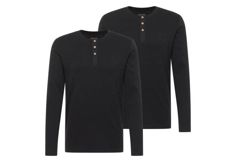MUSTANG T-Shirt Herren Longsleeve 2er Pack Baumwolle (Packung, 2er Pack) von MUSTANG