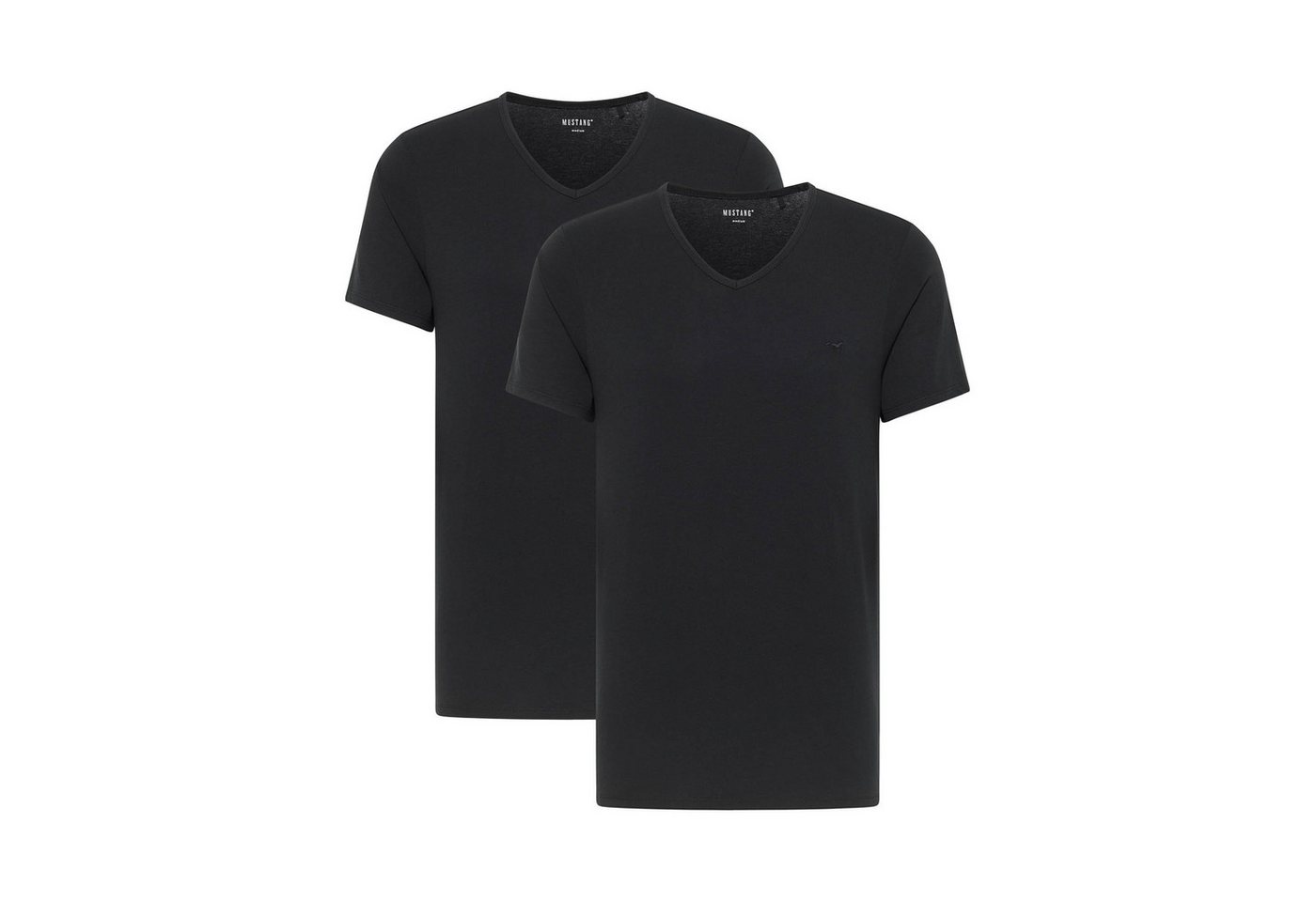MUSTANG T-Shirt Herren T-Shirt 2er Pack Baumwolle (Packung, 2er Pack) von MUSTANG