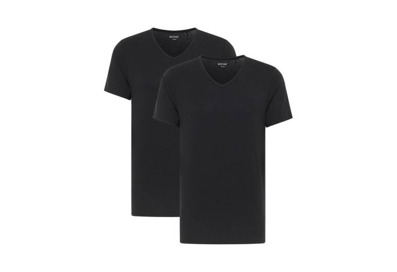 MUSTANG T-Shirt Herren T-Shirt 2er Pack Baumwolle (Packung, 2er Pack) von MUSTANG