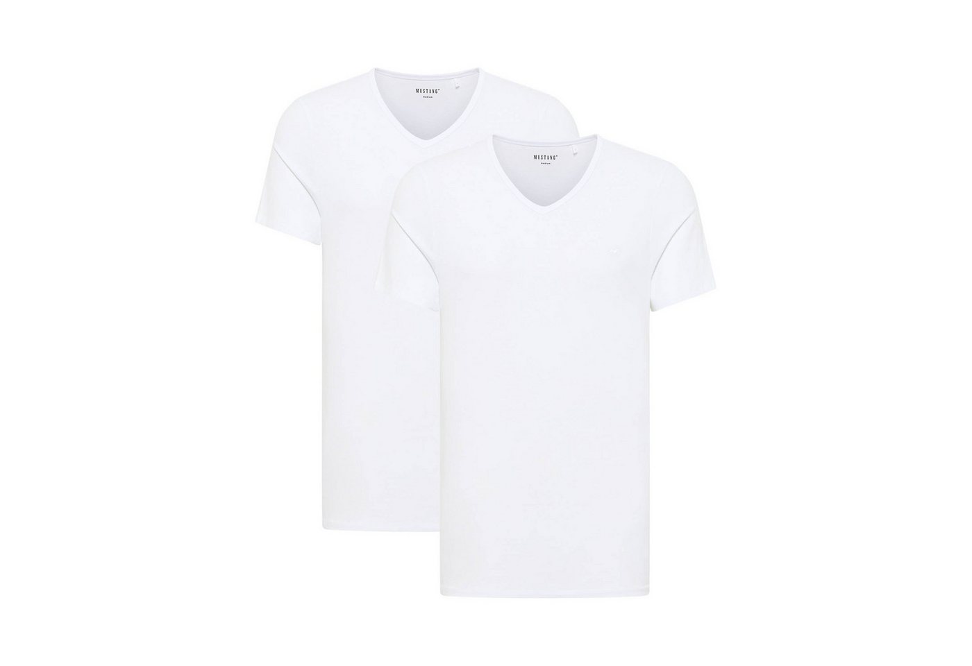 MUSTANG T-Shirt Herren T-Shirt 2er Pack Baumwolle (Packung, 2er Pack) von MUSTANG