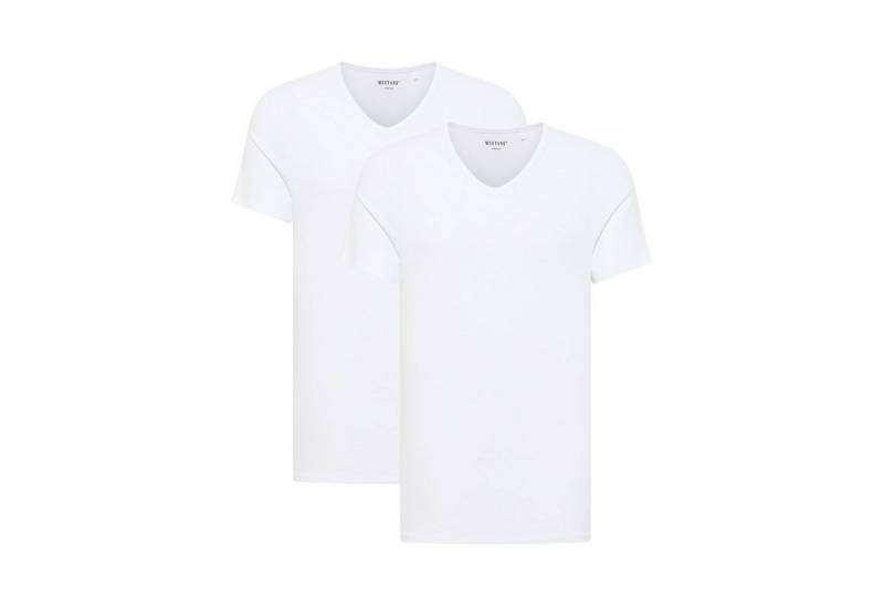 MUSTANG T-Shirt Herren T-Shirt 2er Pack Baumwolle (Packung, 2er Pack) von MUSTANG
