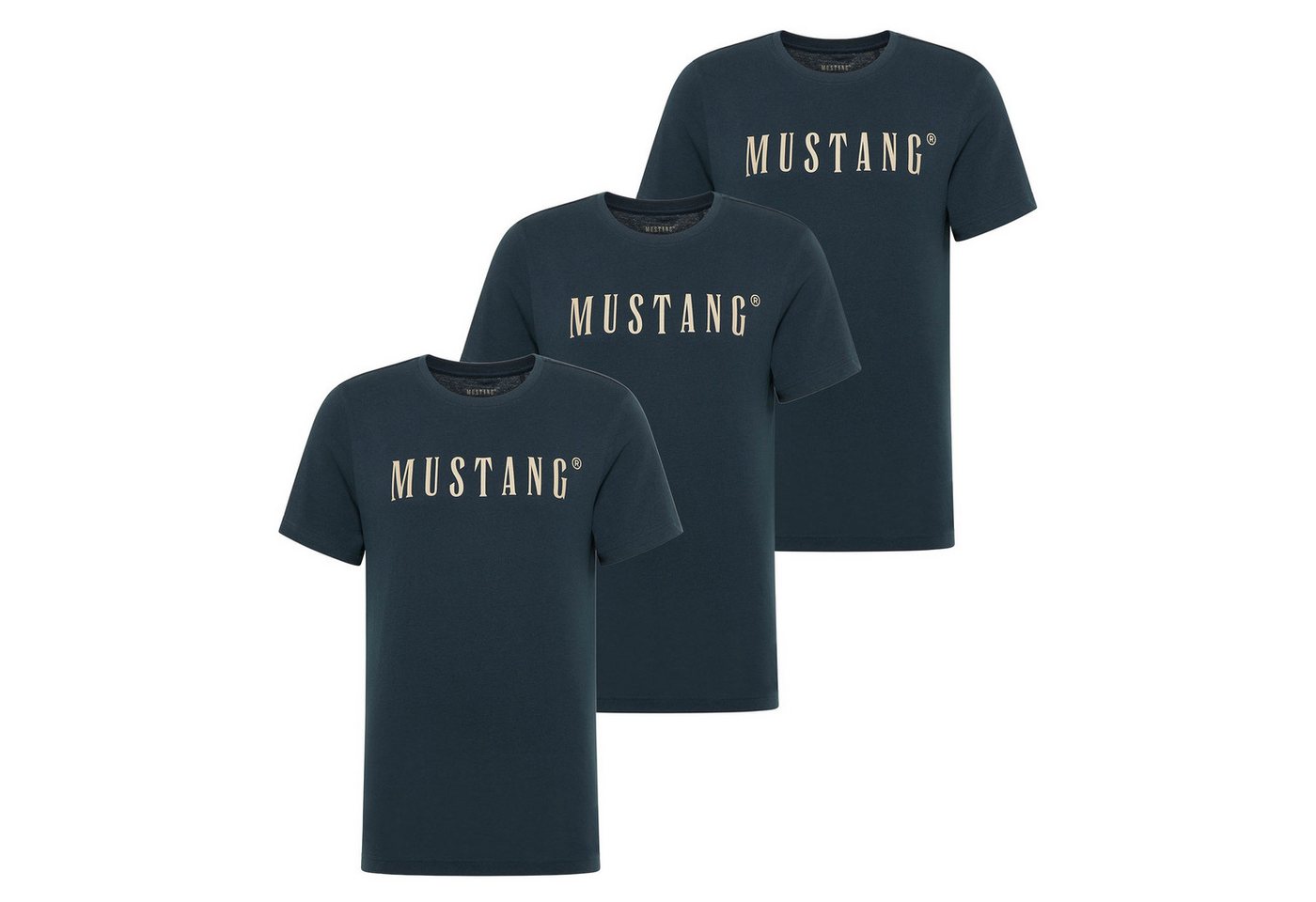MUSTANG T-Shirt Herren T-Shirt 3er Pack Baumwolle Style Austin 3P (Packung, 3er Pack) von MUSTANG