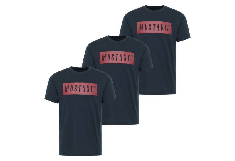 MUSTANG T-Shirt Herren T-Shirt 3er Pack Baumwolle Style Austin 3P (Packung, 3er Pack) von MUSTANG