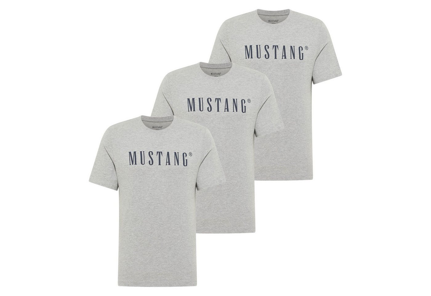 MUSTANG T-Shirt Herren T-Shirt 3er Pack Baumwolle Style Austin 3P (Packung, 3er Pack) von MUSTANG