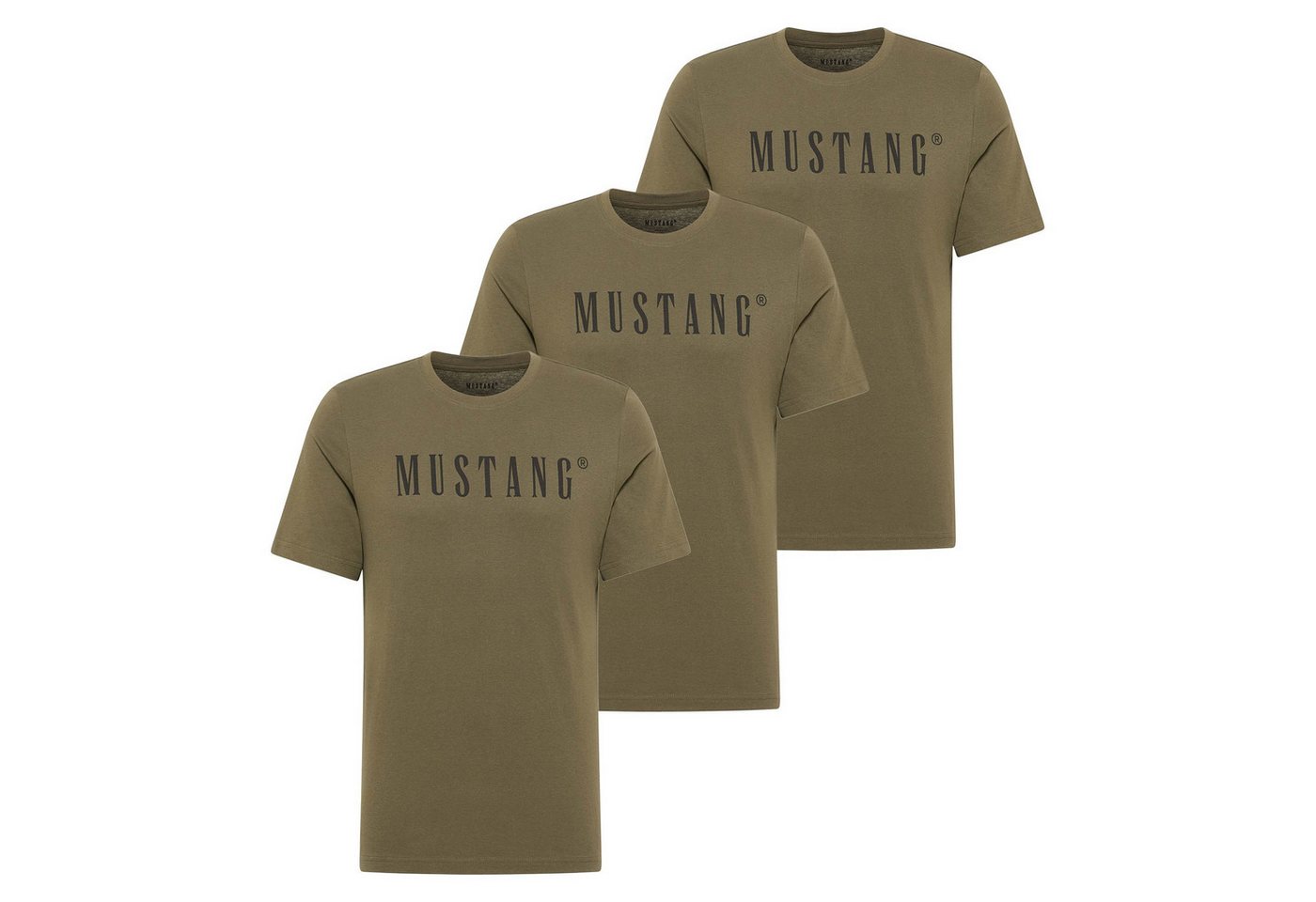 MUSTANG T-Shirt Herren T-Shirt 3er Pack Baumwolle Style Austin 3P (Packung, 3er Pack) von MUSTANG