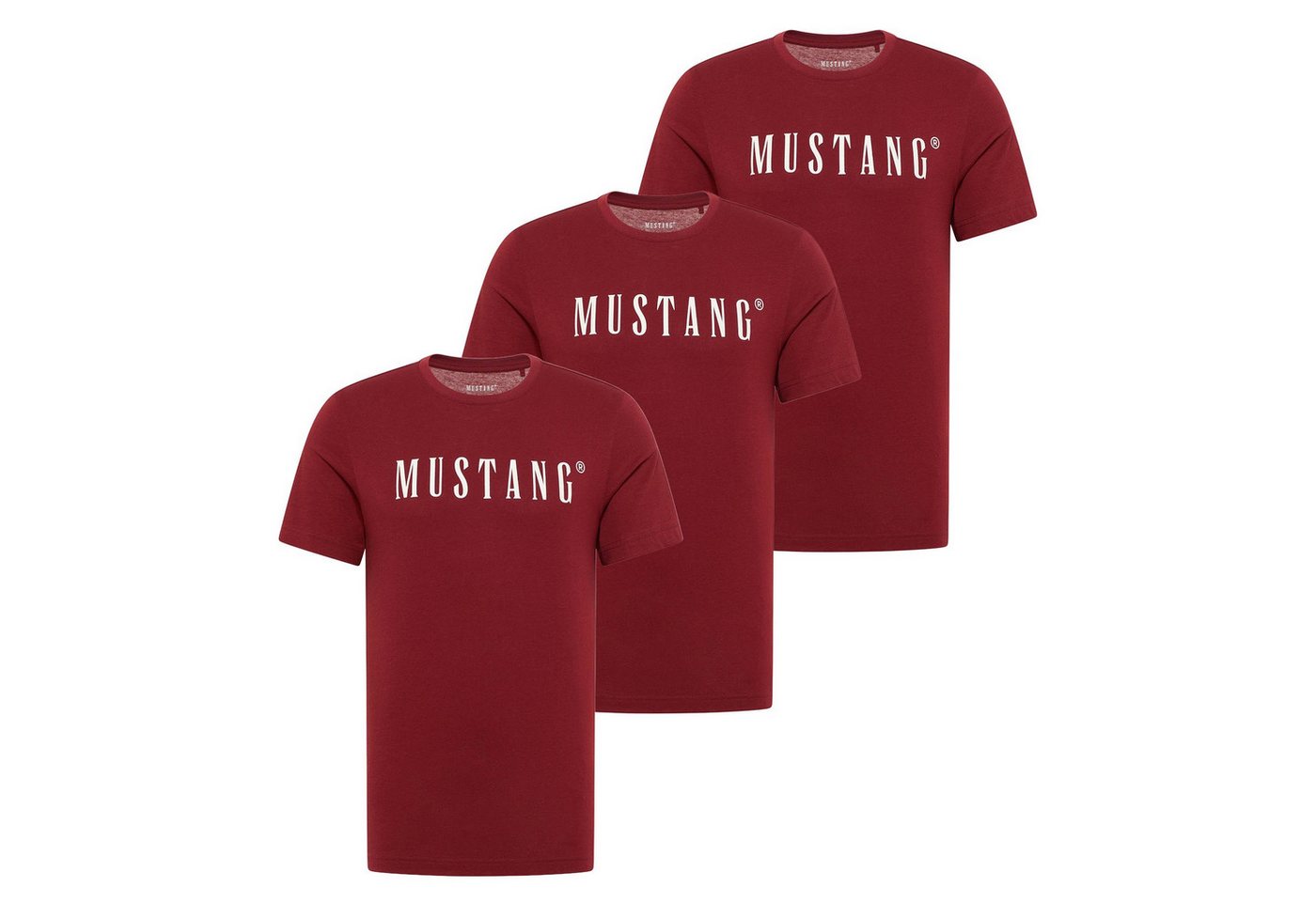 MUSTANG T-Shirt Herren T-Shirt 3er Pack Baumwolle Style Austin 3P (Packung, 3er Pack) von MUSTANG
