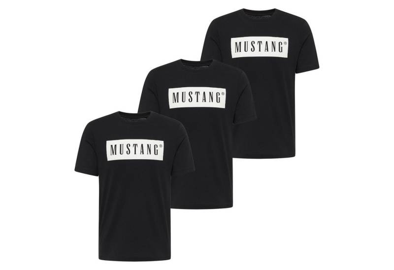 MUSTANG T-Shirt Herren T-Shirt 3er Pack Baumwolle Style Austin 3P (Packung, 3er Pack) von MUSTANG