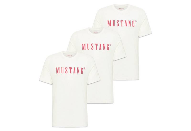 MUSTANG T-Shirt Herren T-Shirt 3er Pack Baumwolle Style Austin 3P (Packung, 3er Pack) von MUSTANG
