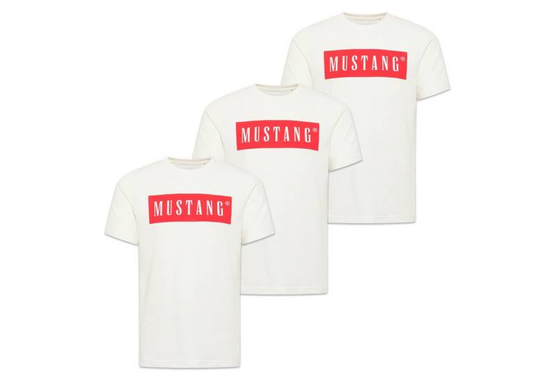 MUSTANG T-Shirt Herren T-Shirt 3er Pack Baumwolle Style Austin 3P (Packung, 3er Pack) von MUSTANG