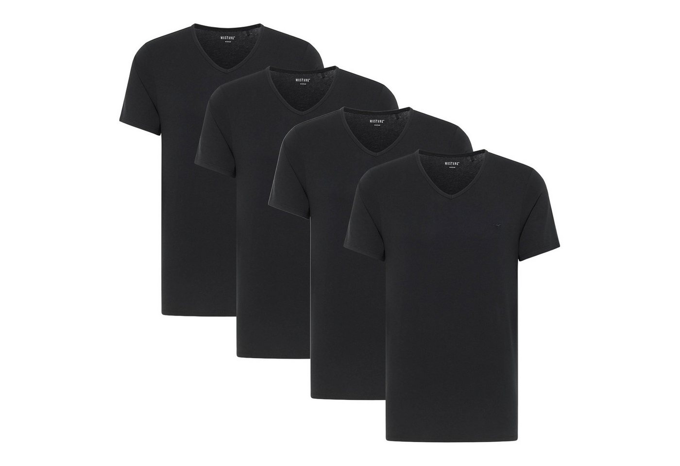 MUSTANG T-Shirt Herren T-Shirt 4er Pack Baumwolle (Packung, 4er Pack) von MUSTANG